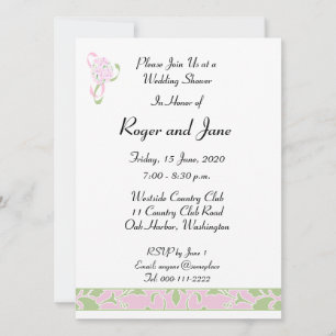 Sweet Lilac, Margarita Damask Bridal Shower Invitation