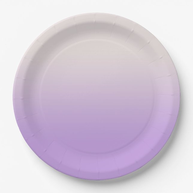 Sweet Lilac Purple Lavender Gradient Ombre   Paper Plate (Front)