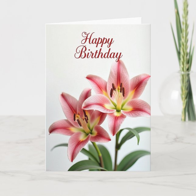 Sweet Lily Birthday Card (Front)
