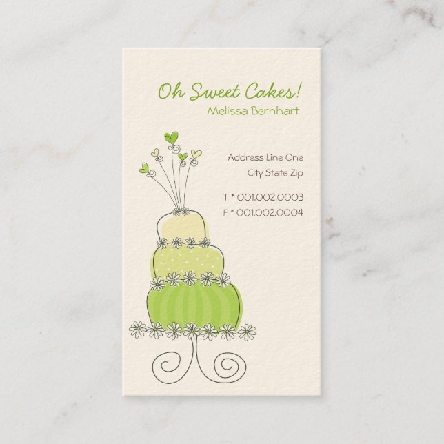 Sweet Lime Wedding Cake Custom Profile Card / (Front)