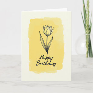 Sweet Line Art Birthday Card