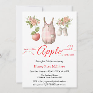Sweet Little Apple Baby Shower   Fall Rustic Baby  Invitation