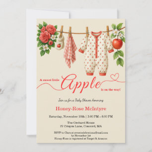 Sweet Little Apple Baby Shower   Fall Rustic Baby  Invitation