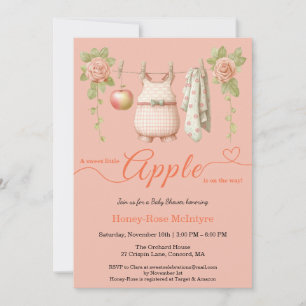 Sweet Little Apple Baby Shower Fall Rustic Baby Invitation