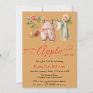 Sweet Little Apple Baby Shower   Fall Rustic Baby  Invitation
