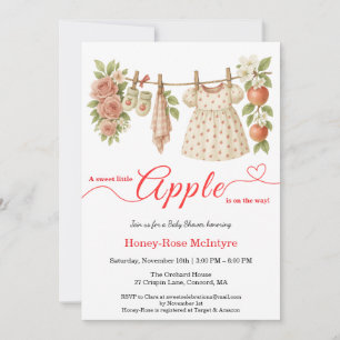 Sweet Little Apple Baby Shower Fall Rustic Baby Invitation