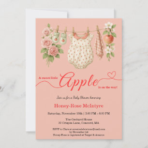 Sweet Little Apple Baby Shower   Fall Rustic Baby  Invitation