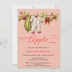 Sweet Little Apple Baby Shower   Fall Rustic Baby  Invitation