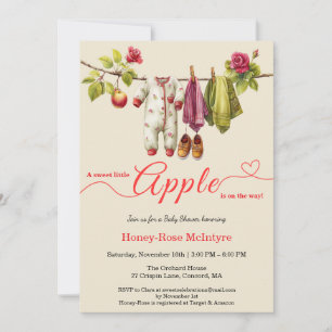 Sweet Little Apple Baby Shower Fall Rustic Baby Invitation