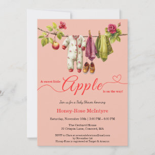 Sweet Little Apple Baby Shower   Fall Rustic Baby  Invitation