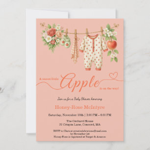 Sweet Little Apple Baby Shower   Fall Rustic Baby  Invitation
