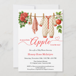 Sweet Little Apple Baby Shower   Fall Rustic Baby  Invitation