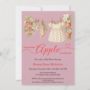 Sweet Little Apple Baby Shower Fall Rustic Baby Invitation