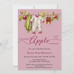Sweet Little Apple Baby Shower   Fall Rustic Baby  Invitation
