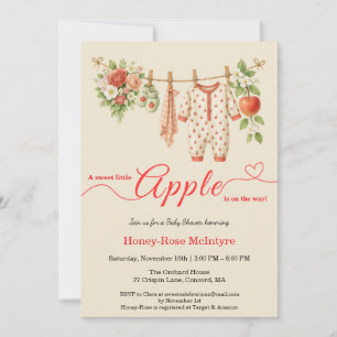 Sweet Little Apple Baby Shower   Fall Rustic Baby  Invitation