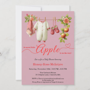 Sweet Little Apple Baby Shower Fall Rustic Baby Invitation