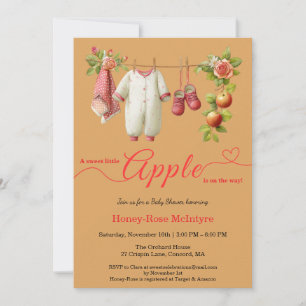 Sweet Little Apple Baby Shower Fall Rustic Baby Invitation
