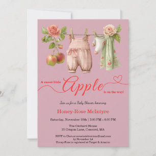 Sweet Little Apple Baby Shower Fall Rustic Baby Invitation