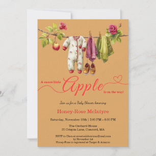 Sweet Little Apple Baby Shower   Fall Rustic Baby  Invitation