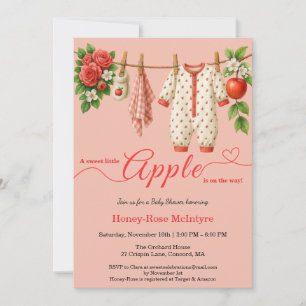 Sweet Little Apple Baby Shower   Fall Rustic Baby  Invitation