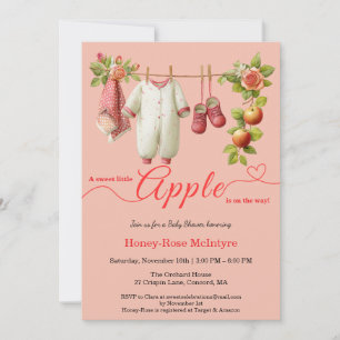 Sweet Little Apple Baby Shower Fall Rustic Baby Invitation