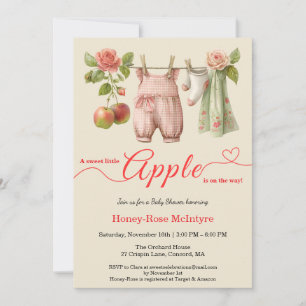 Sweet Little Apple Baby Shower   Fall Rustic Baby  Invitation