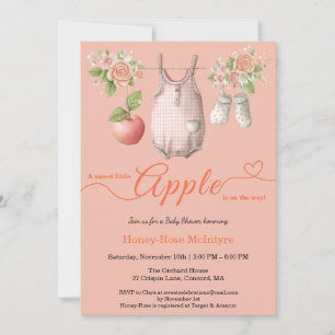 Sweet Little Apple Baby Shower   Fall Rustic Baby  Invitation