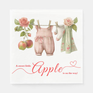 Sweet Little Apple Baby Shower   Fall Rustic Baby  Napkin