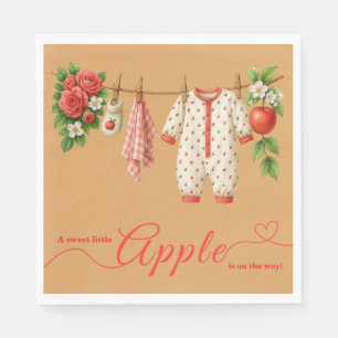Sweet Little Apple Baby Shower   Fall Rustic Baby  Napkin