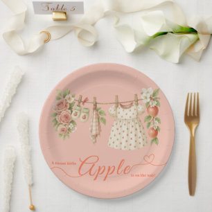 Sweet Little Apple Baby Shower Fall Rustic Baby Paper Plate