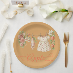 Sweet Little Apple Baby Shower   Fall Rustic Baby  Paper Plate