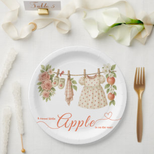 Sweet Little Apple Baby Shower Fall Rustic Baby Paper Plate