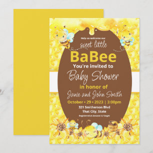 Sweet little Babee Baby Shower Invitation