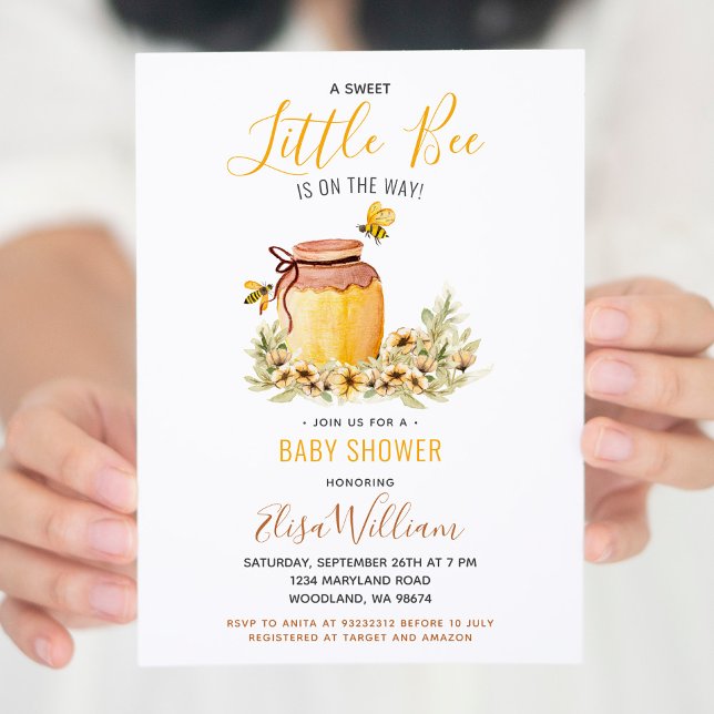 Sweet Little Bee is on the Way Baby Shower Invitat Invitation (Creator Uploaded)