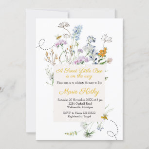 Sweet Little Bee Wildflower is on the Way Invitation