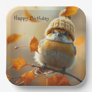 Sweet Little Bird Birthday Paper Plate