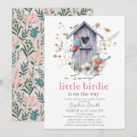 Sweet Little Birdie Birdhouse Girl Baby Shower