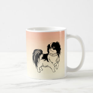 Sweet Little Black and White Dogs on Orange Mug