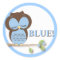 Sweet Little Boy Owl on a Branch Team BLUE!