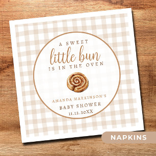 Sweet Little Bun in the Oven Neutral Baby Shower Napkin