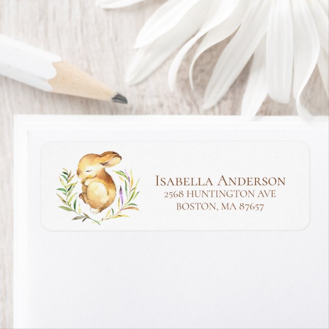 Sweet Little Bunny Baby Shower Address Label (Insitu)
