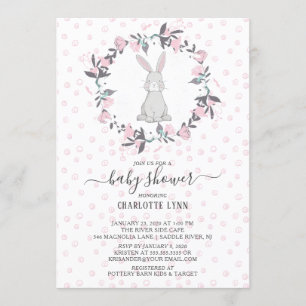 Sweet Little Bunny Baby Shower Invitation