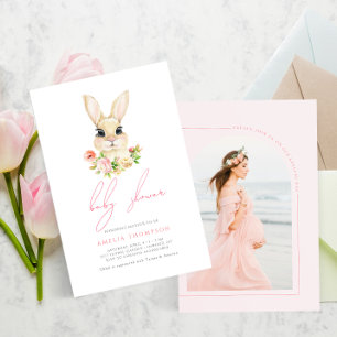 Sweet Little Bunny Baby Shower Photo Invitation