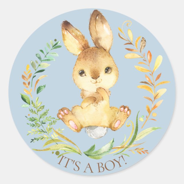 Sweet Little Bunny It' a Boy Favour Sticker (Front)