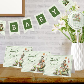 Sweet Little Caterpillar Baby Shower  Thank You Card