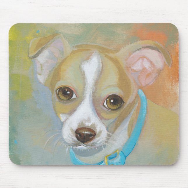 Sweet little Chihuahua puppy dog tries to blend in Mouse Mat (Front)