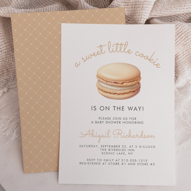 Sweet Little Cookie Macaron Neutral Baby Shower Invitation (Creator Uploaded)