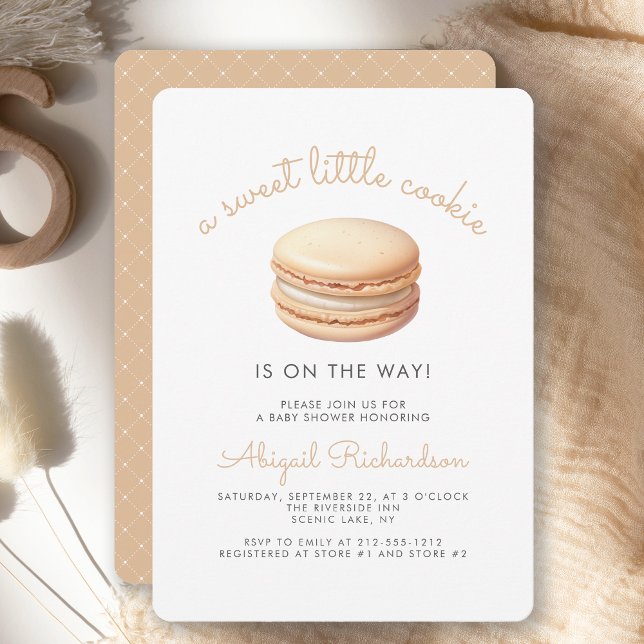 Sweet Little Cookie Macaron Neutral Baby Shower Invitation (Creator Uploaded)