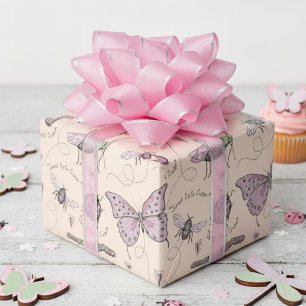 Sweet Little Critter Delicate Blush Pink & Cream Wrapping Paper