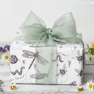 Sweet Little Critter Delicate Blush Pink & White Wrapping Paper